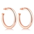 thumbnail image 3 of Gold Plated Chunky 5mm-6mm Thick 20mm-50mm Diameter Open Hoop Earrings for Women, 3 of 10