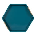 thumbnail image 4 of Kate and Laurel Lipton Modern Hexagon Tray, 18 x 18, Teal, Midcentury Decorative Serving Tray for Storage and Display, 4 of 8