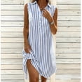 thumbnail image 2 of YuXingFu Plus Size Summer Dress Maxi V Neck Plus Size Womens Dress Sleeveless 100% Cotton Dresses for Women Long Casual Summer Light Blue XL, 2 of 5