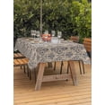 thumbnail image 3 of Outdoor Tablecloth with Umbrella Hole for Patio/Picnic/Party/Camping, Brown Floral Abstract Waterproof Table Cloth Rectangle Table Cover Washable, Vintage Ethnic Bohemian Flowers (60"x 84"), 3 of 8