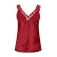 thumbnail image 5 of Lindreshi Tank Tops for Women Clearance Women Ladies Solid Sleeveless V-neck Pullover Lace Vest Tank Tops Shirts Blouse, 5 of 5