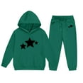 thumbnail image 4 of ATOGUTA Sets For Girls Sweatsuits Kids Hoodie Sweatshirt and Sweatpants Fashion Clothing Sets Size 2T-13, Green, 4 of 5