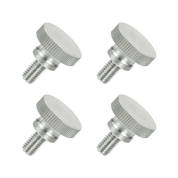 Uxcell 4 PCS M6 x 10mm Flat Knurled Head Thumb Screws,304 Stainless Steel Fully Threaded Thumbscrew Bolts Fasteners for Lighting Household Appliances Electronic Equipment