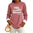 thumbnail image 6 of YanHoo Fleece Sweatshirt for Women Trendy Letter Print Crewneck Pullover Tops Fall Casual Loose Fit Sweatshirts, 6 of 8