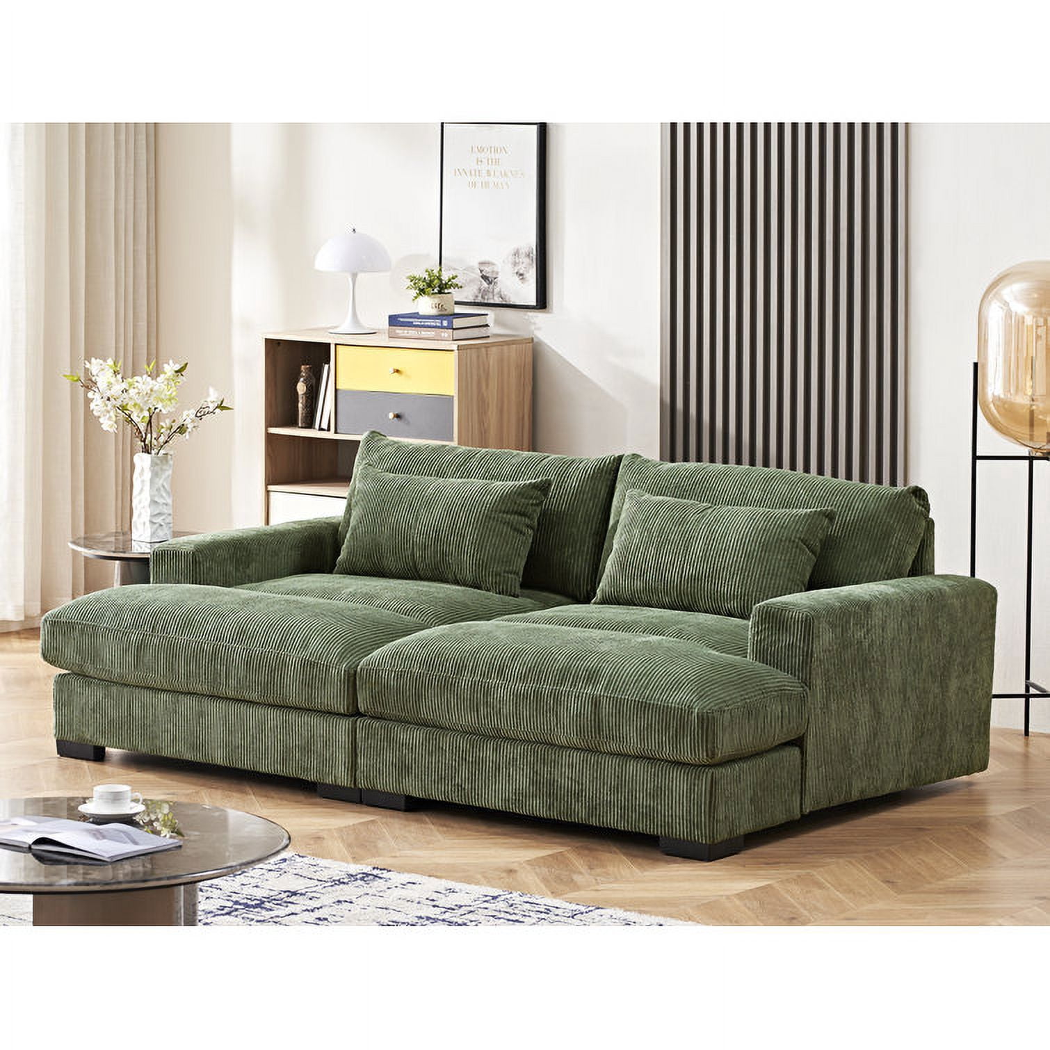 US Pride Furniture 54'' Depth deep seated Sofa Green