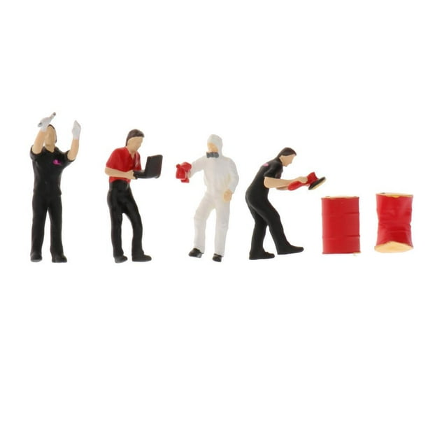 1:64 pintado muñeca miniatura de escenario juguetes de plástico personajes de construcción Diorama paisaje accesorio 1:64 negro Hugo Modelos en miniatura de personas