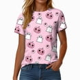 thumbnail image 6 of TOWED22 Halloween Shirts for Women Funny Halloween Ghost Tshirts Fall Spooky Pumpkin Gift Top(Pink,M), 6 of 9