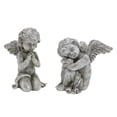 thumbnail image 1 of Set de esculturas de decoración de jardín vintage con forma de ángel, 2 unidades, desgastado, 1 of 4
