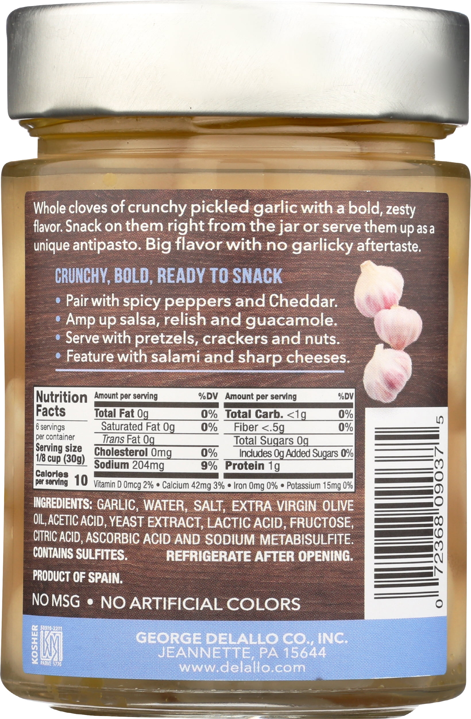 (Pack of 12), Delallo Marinated Garlic, 11 oz