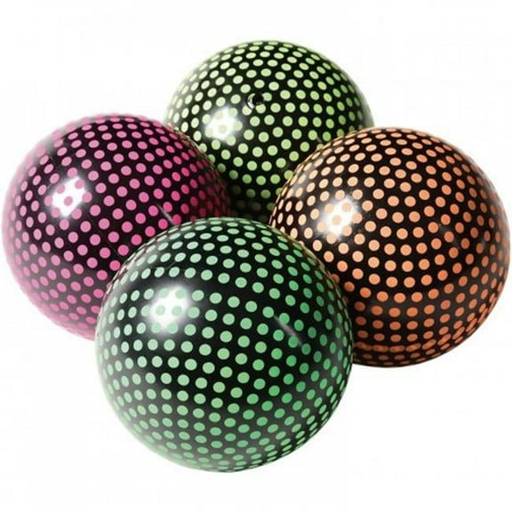 US Toy GS887 5 in. Neon Polka Dot Pvc Balls - 4 Assorted Color