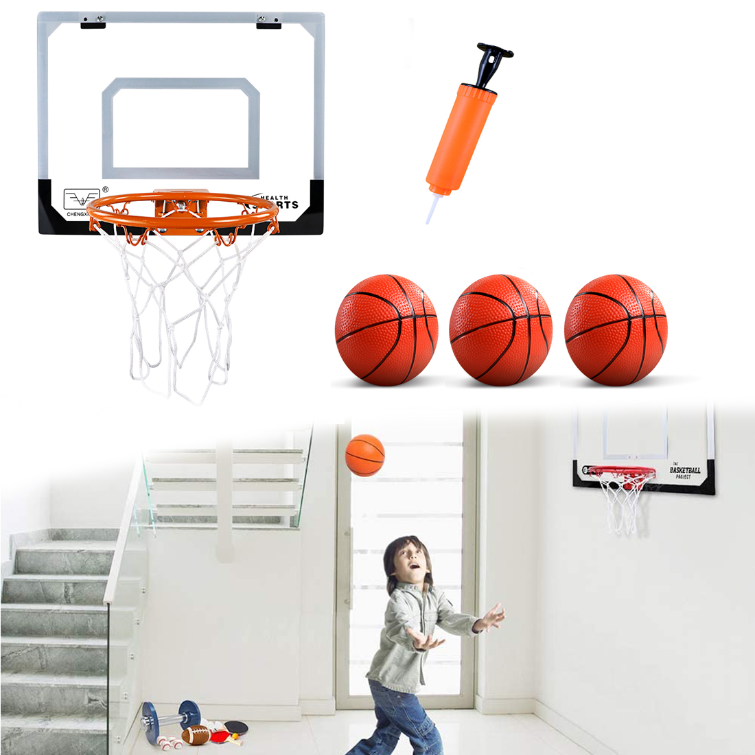 BRIZI LIVING  Mini Basketball Hoop with 3 Ball, Original, Standard - 16" x 12" Basketball Hoop - image 1 of 9