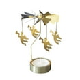 thumbnail image 1 of Hot Spinning Rotary Metal Carousel Tea Light Candle Holder Stand Light Xmas Gift, 1 of 2