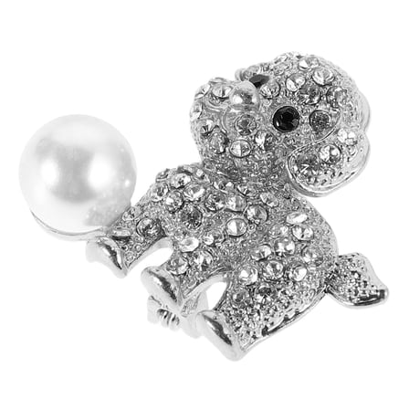 LULULION Alloy Rhinestone Dog Brooch Pin Plated Fashion Accessory for Suits and Coats