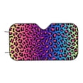 thumbnail image 6 of Lsque Leopard Neon Rainbow Gradient Car Windshield Sun Shade | Accordion Folding Style Auto Shade for Car Truck SUV Van | Blocks UV Rays Sun Visor Protector | Small, 6 of 7