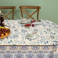 thumbnail image 3 of Oval Floral Tablecloth, Blue Yellow French Country Tablecloth 54 x 72, Wrinkle Resistant and Washable Floral Table Cloths,Perfect for Kitchen Dinner,Family Gathering,Holiday Dining Room Table, 3 of 6