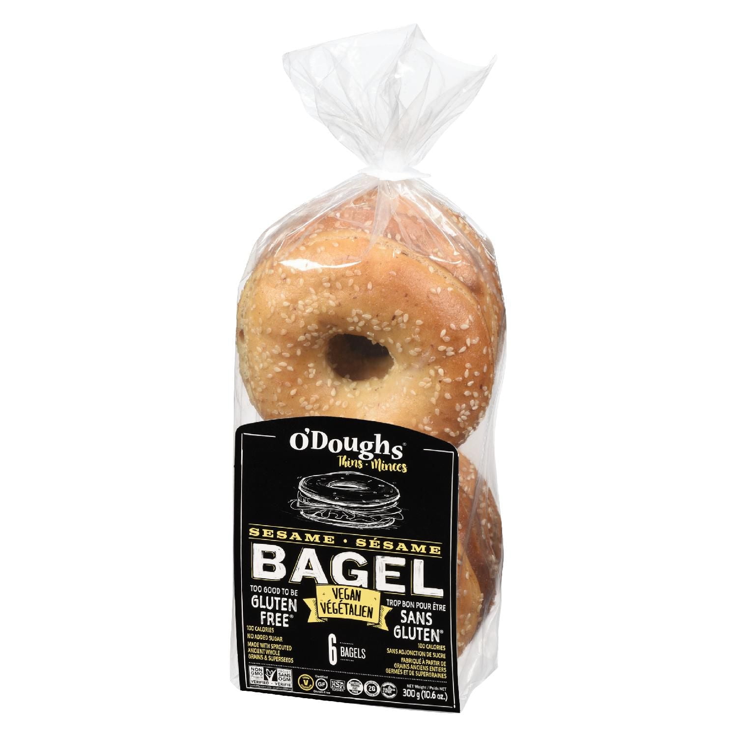 O'DOUGHS MINCES BAGEL SÉSAME sans gluten O'DOUGHS BAGEL SÉSAME GF