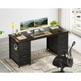thumbnail image 7 of ODK 55 Inch Computer Desk with 8 Fabric Drawers, Modern Office Desk with Large Storage for Home Office, Study, Gaming, Black, 7 of 7