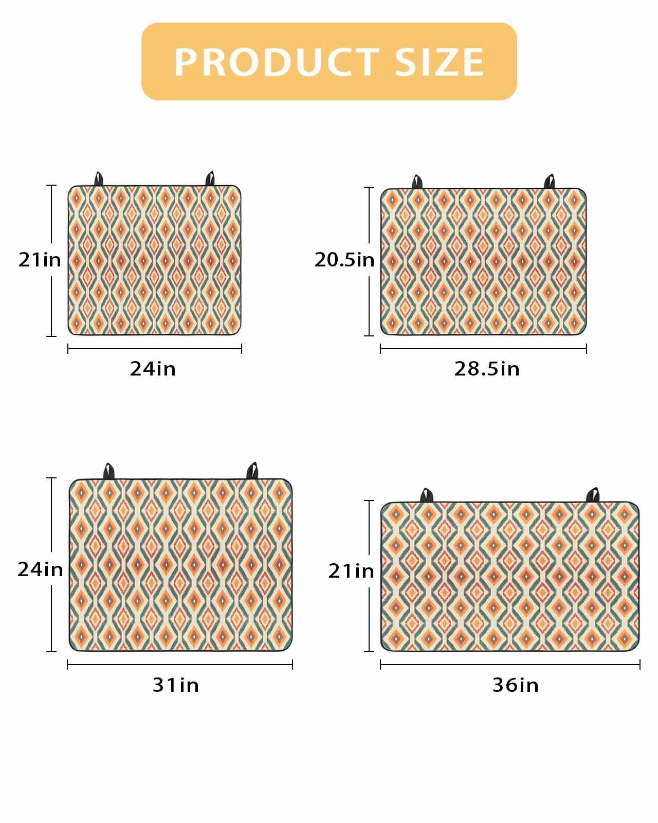 nqOlkjepod Large Induction Cooktop Protector Mat 36"x21", Orange Teal Geometric Stove Top Covers for Electric Stove, Southwest Ethnic Country Stove Burner Cover Mats, Glass Top Stove Cover