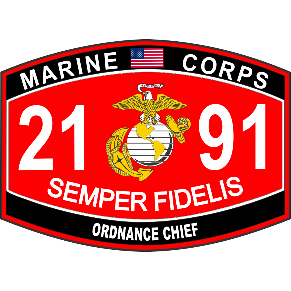 3.8 Inch Marine Corps Military Ordnance Chief MOS 2191 USMC Decal