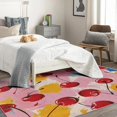 thumbnail image 4 of Cherry Area Rug for Bedroom - 4x6 Rug, Preppy Pink Soft Non Silp Machine Washable Rugs, Fruit Girls Low Pile Large Floor Carpet for Living Room Dining Room College Dorm, 4 of 7