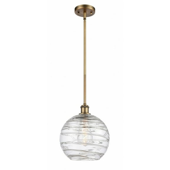 Innovations 516-1S-BB-G1213-10-LED Large Deco Swirl 1 Light Pendant part of the Ballston Collection, Brushed Brass