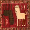 thumbnail image 1 of Ahgly Company Indoor Square Animal Orange Traditional Area Rugs, 4' Square, 1 of 1