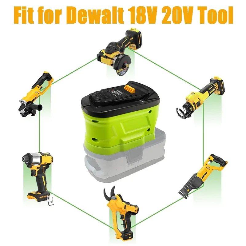 Battery Adapter Converter for Ryobi 18V Li-ion Battery To for De*walt 20V Cordless Power Tool Drill Use