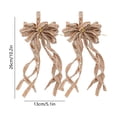 thumbnail image 3 of 2 Pcs Large Christmas Wreath Bows Decor, Burlap Holiday Door Hanging Ornament, Rustic Outdoor Party Accent for Tree Topper, Garland, Mantel, Home Seasonal, 3 of 6