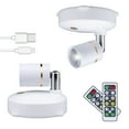 thumbnail image 1 of 2 Pack Wireless Spotlight LED Accent Lights with 750mAh Battery Dimmable Puck Light with Remote Control Timing Function Focus Light for Display Painting Picture Artwork Closet, 1 of 10