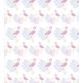 thumbnail image 3 of Hawaiian Duvet Cover Set, Tropical Pattern Image of Continuous Flamingos and Leaves Art, Decorative 3 Piece Bedding Set with 2 Pillow Shams, Calking Size, White Pastel Purple and Pink, by Ambesonne, 3 of 3