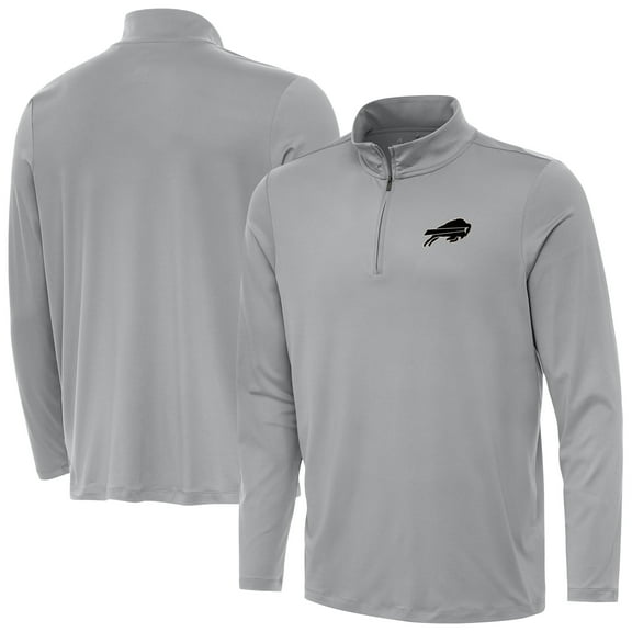 Men's Antigua  Gray Buffalo Bills Reprocess Quarter-Zip Top