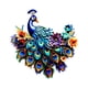 thumbnail image 3 of Decoración de pared de pavo real azul (liquidación Huayishang), adorno de escritorio (liquidación), 1 pieza de decoración de pared de pavo real azul., 3 of 5