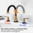 thumbnail image 2 of Wowow 8 in. Widespread Double Handle Bathroom Faucet with Pop up Sink Drain and Corrosion Resistant in Oil Rubbed Bronze, 2 of 7