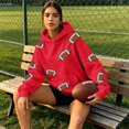 thumbnail image 6 of GILIGEGE Game Day Hoodies for Women Casual Funny Graphic Football Sweatshirt with Pocket,Oversized,Cozy,Cheer Mom,Y2K,Crew Neck Long Sleeve Fall Season Pullover Tops Clothes Red XL, 6 of 6