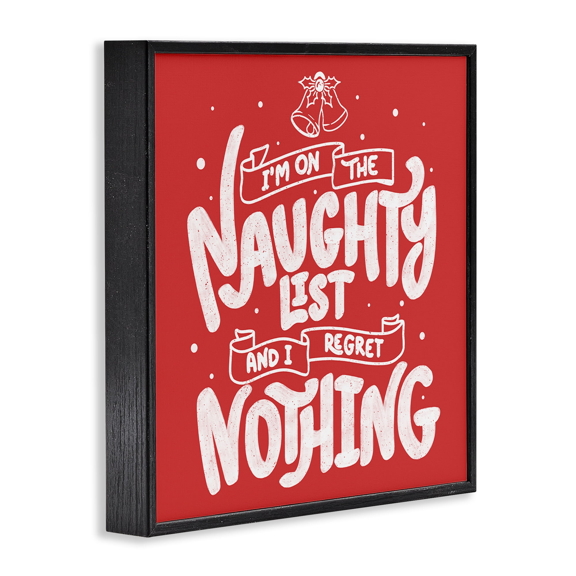 Stupell Industries Naughty List Regret Nothing Black Framed Giclee Art, design by Tobe Fonseca