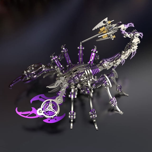 Puzle 3D de metal Scorpion Konhaof Purple para adultos con colores