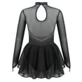 thumbnail image 2 of iEFiEL Girls Ice Skating Dress Shiny Rhinestone Ballet Dance Leotard Costume Black 6, 2 of 5