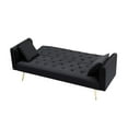 thumbnail image 2 of 71 Inch Convertible Love Seat Sofa, Velvet, Suitable for Small Living Room, Bedroom, Office (Black), 2 of 9