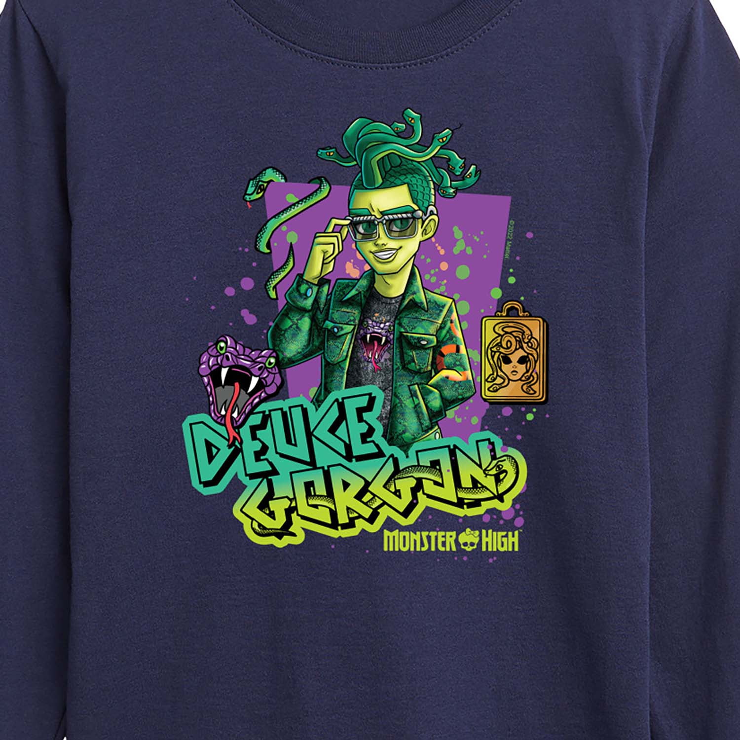 Monster High - Deuce Gorgon - Toddler And Youth Long Sleeve Graphic T-Shirt