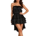 thumbnail image 2 of Gothic Punk Lace Dress with Asymmetrical Skirt for Dark Performance and Versatile Style Adventure, 2 of 7