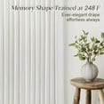 thumbnail image 3 of Beige White Pinch Pleated Linen Curtains 80 Inch Length 2 Panels for Living Dining Room Ivory Cream Light Filtering Textured Semi Sheer Pleated Privacy Drapes for Modern Window Back Tab with Hooks, 3 of 9