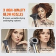 thumbnail image 4 of KFFKFF Hair Dryer Brush 7-in-1, Versatile Pro Multi Groomer, 110,000RPM Rapid Heat Air Groomer with 2 Self-Winding Curlers, Trio of Brushes & Nozzles, Ionic Hair Dryer, 4 of 9