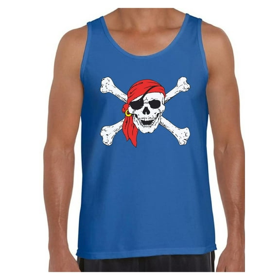 Awkward Styles Sugar Skull Tank Tops for Men Jolly Roger Skull and Crossbones Mens Tank Top Day of Dead Tank Tops Pirate Flag Tanks Skull Tank Tops Dia de Los Muertos Tank Top for Men