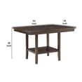 thumbnail image 5 of Benjara Wooden Counter Height Table with 1 Bottom Shelf and Lazy Susan- Brown, 5 of 5