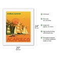 thumbnail image 2 of Acapulco Mexico - Endless Summer - Sailing - Vintage Airline Travel Poster c.1971 - Fine Art Rolled Canvas Print 16in x 20in, 2 of 4