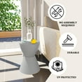 thumbnail image 4 of LeisureMod Side Table Modern Hourglass End Table Compact Accent Drum Table with Removable Lid for Storage Indoor and Outdoor Use Boyd Series in Light Grey, 4 of 12