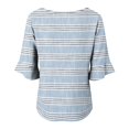 thumbnail image 6 of Stralyhd 3/4 Length Sleeve Womens Tops 2026 Summer Loose Casual V Neck Henley Blouses Vacation Tops Work Shirts Light Blue S, 6 of 6