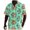 Mint Green, variant on Men's Short Sleeve African Dashiki Traditional Style Summer Beach Holiday Ankara Floral Shirts Brown XL