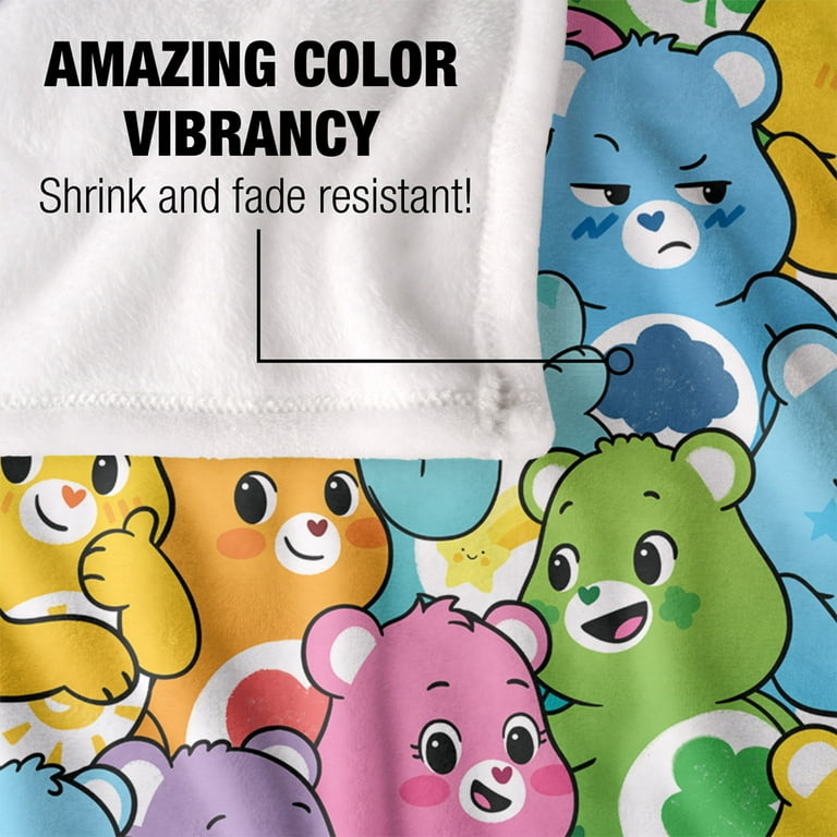 Care Bears Blanket 36 x 58 Very Many Bears Pattern Silky Touch Super Soft Throw Blanket