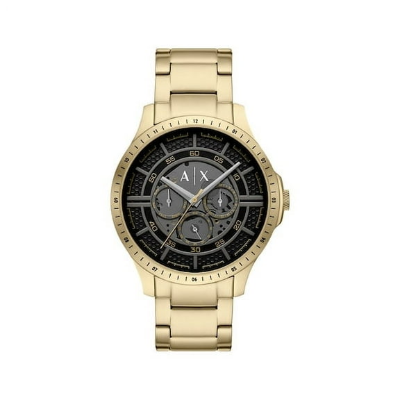 Armani Exchange Hampton Men's Black Dial Gold-Tone Quartz Watch AX2461